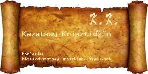 Kazatsay Krisztián névjegykártya